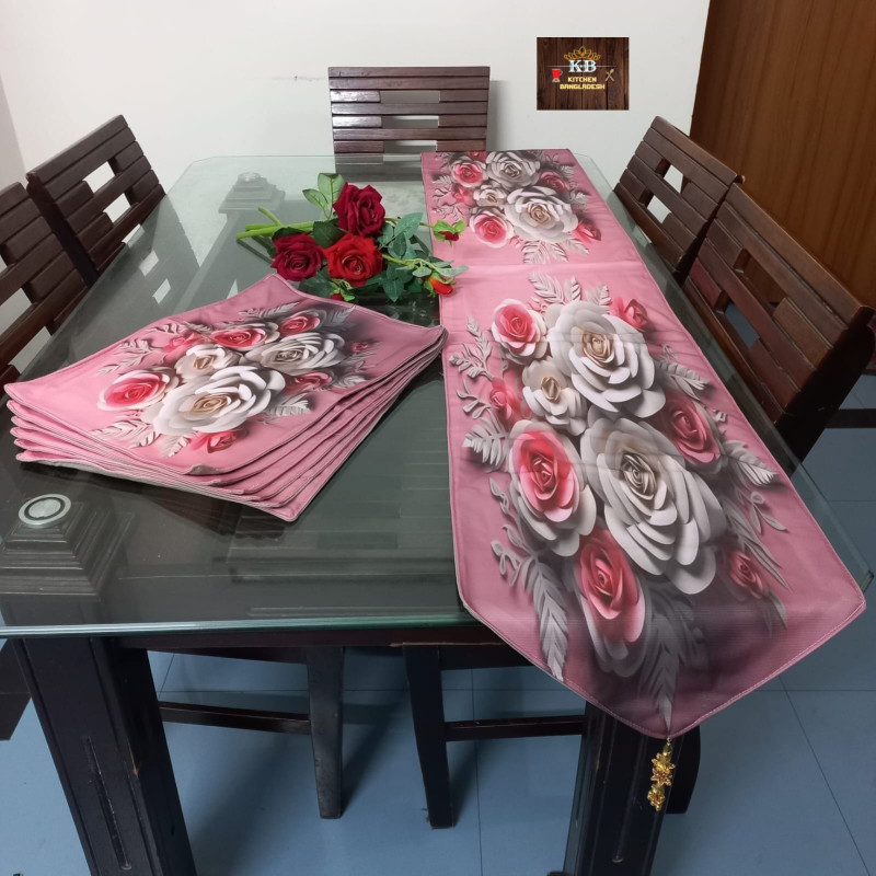 C3 3D Dining Table Runner + Mat 6p